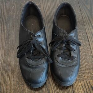 🔴🔴 Grasshoppers Black Faux Leather Shoes Womens Size 9.5 Casual Low Sneakers